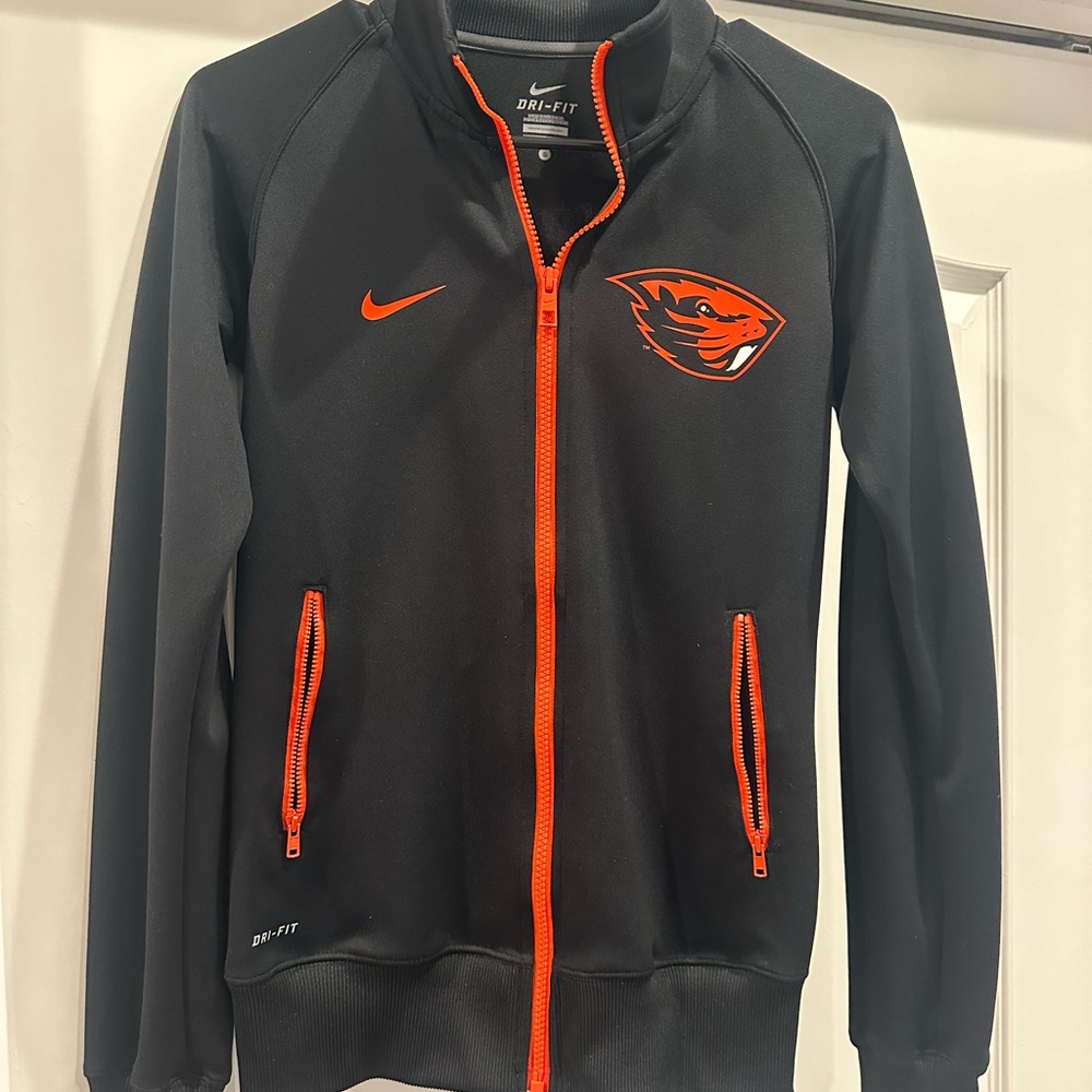 Nike Dri-FIT Black Jacket with Orange Zipper